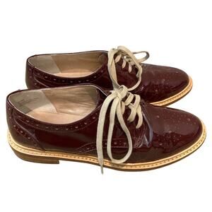 HALOGEN | Burgundy Leather Oxford Flats | Women’s Size 6.5